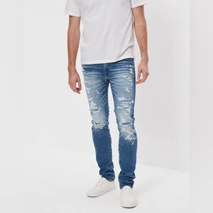 AE AirFlex+ Patched Distressed Skinny Jeans Men’s 32x34 -